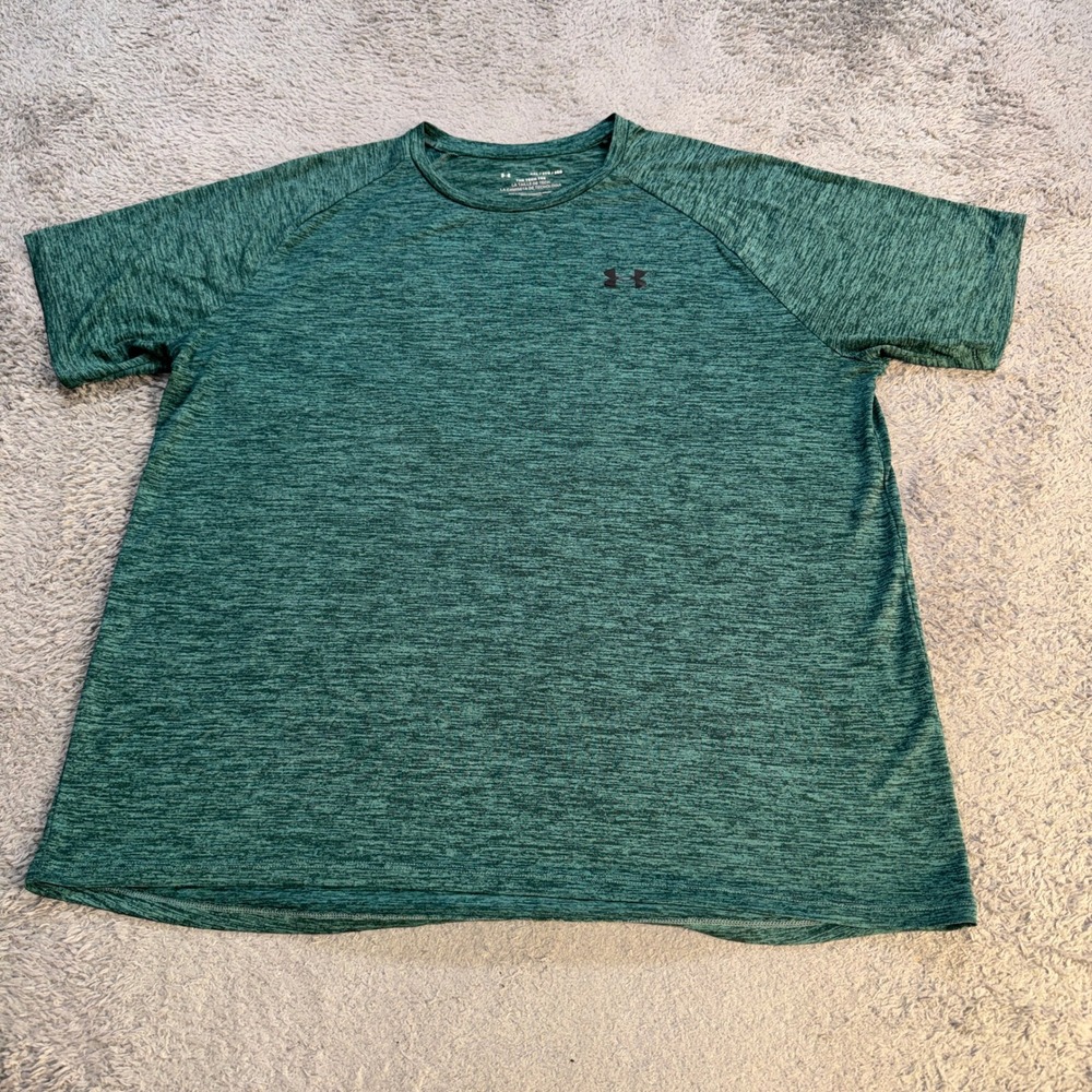 Under Armour Mens XXL Green Heathered Tech Tee Performance Workout Shirt Top